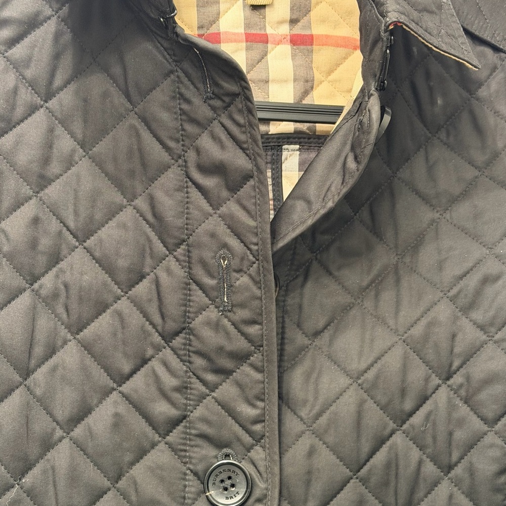 Authentic Burberry Black Quilted Nova check Jacket XS - Picture 5 of 9